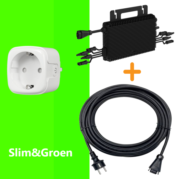 Hoymiles HMS-800-4T Micro omvormer inclusief 5 meter stopcontact kabel.