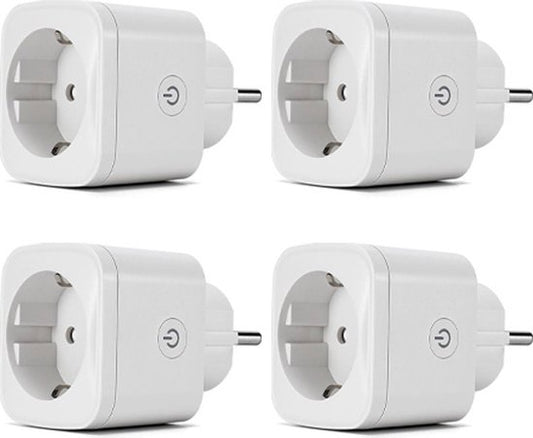 4 x Tuya Slimme Wifi Stekker met energiemeting, timer & spraakbediening (geschikt voor Alexa & Google Home)